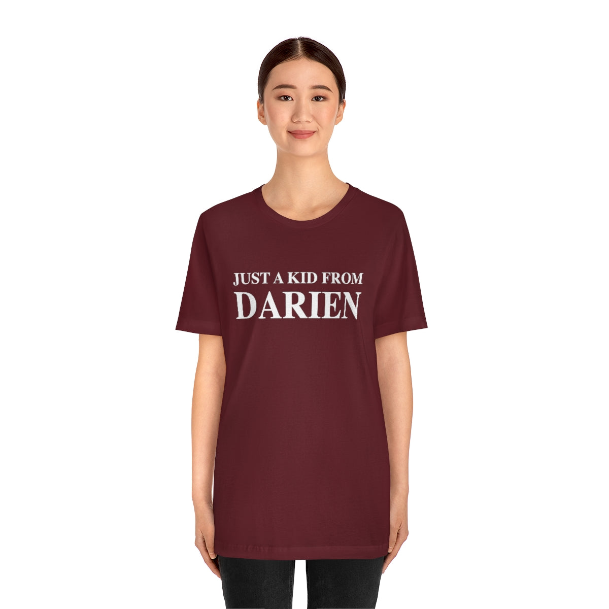 Just a kid from Darien Unisex Jersey Short Sleeve Tee