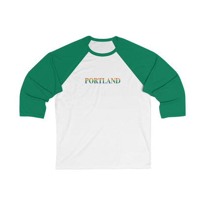 Portland Maine Rainbow  Unisex 3\4 Sleeve Baseball Tee