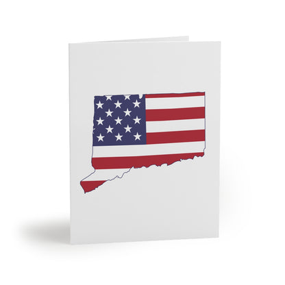 Connecticut american flag greeting card