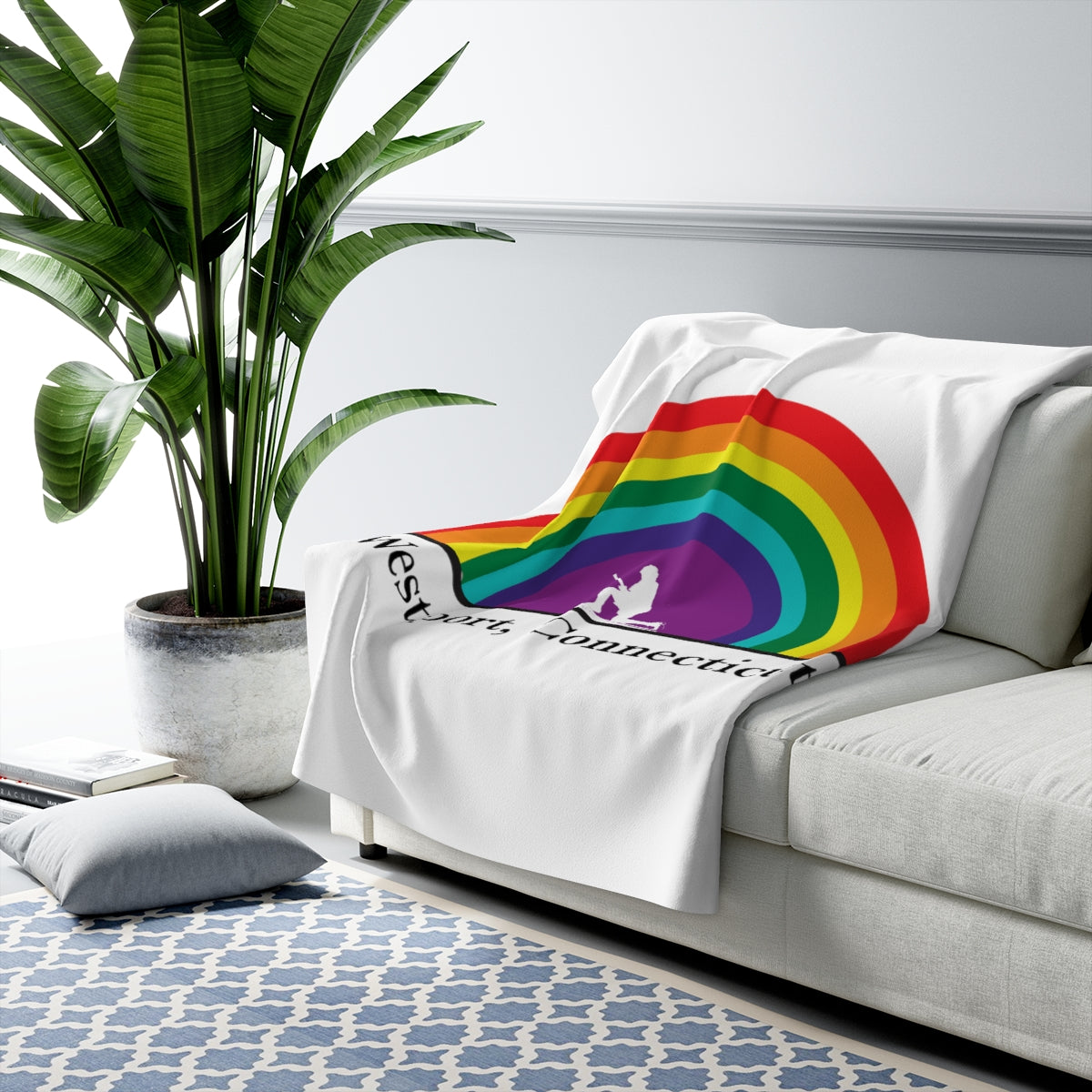 Minuteman Rainbow Sherpa Fleece Blanket