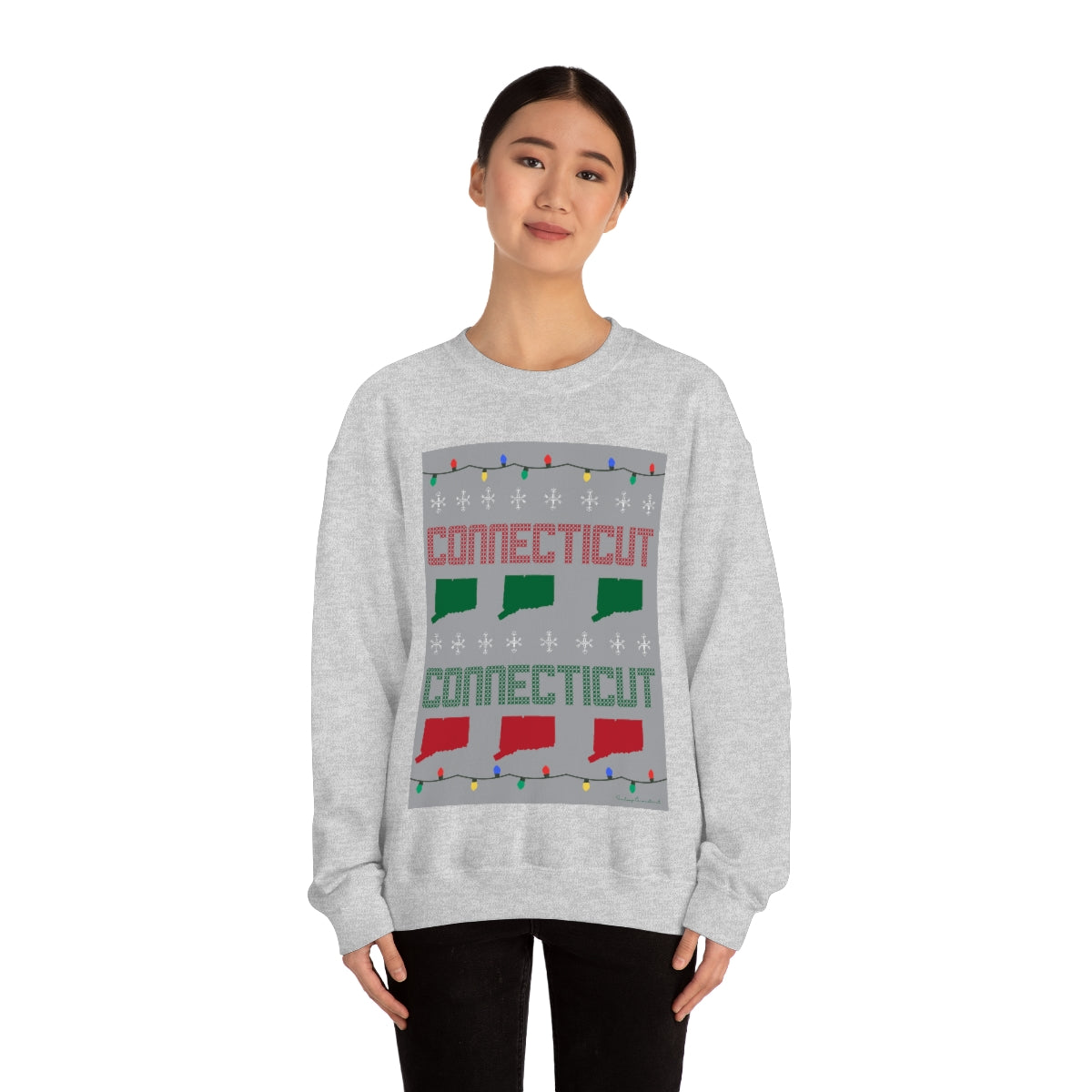 Connecticut Ugly Holiday Unisex Heavy Blend™ Crewneck Sweatshirt