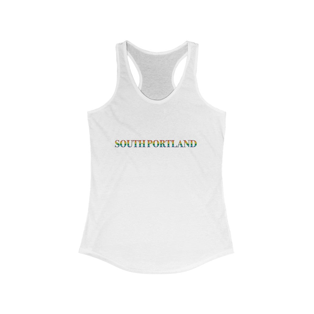 South Portland Rainbow Women's Ideal Racerback Tank