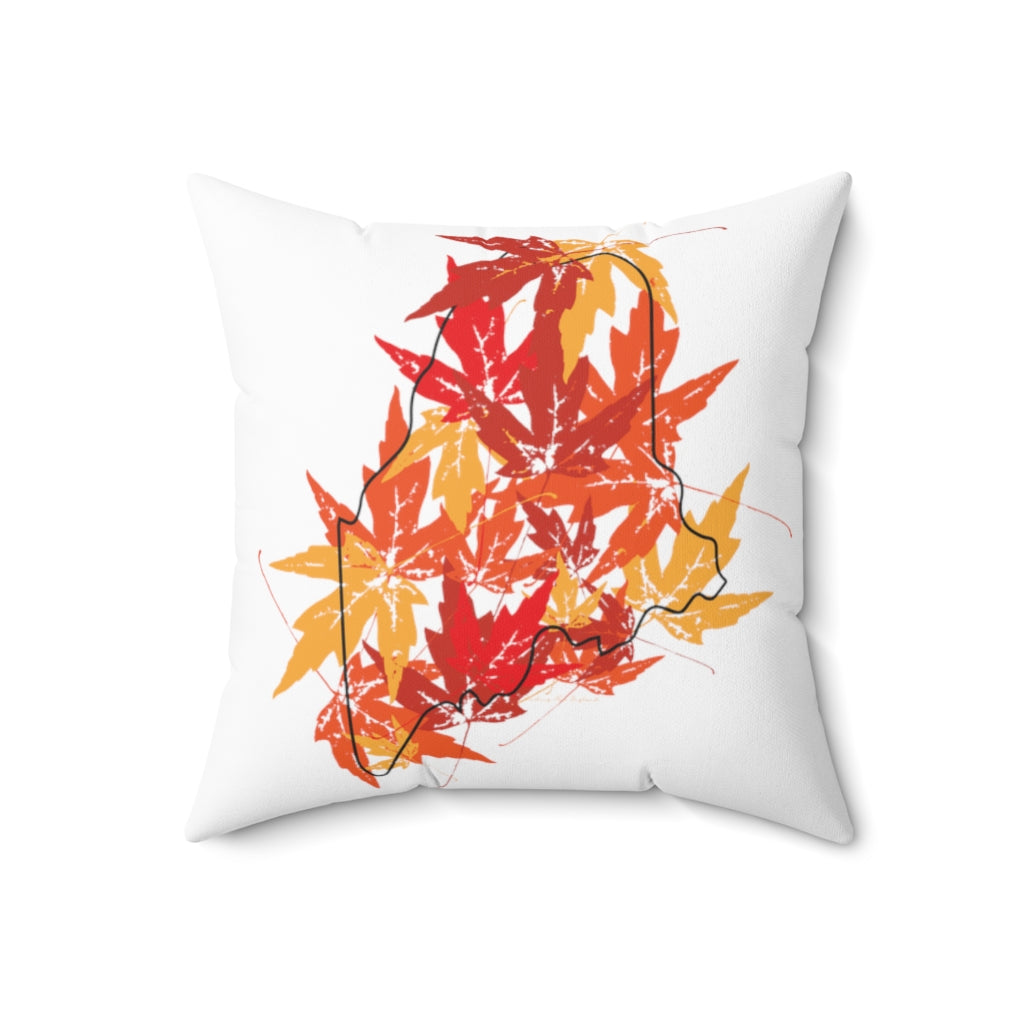 Maine Leaves Spun Polyester Square Pillow