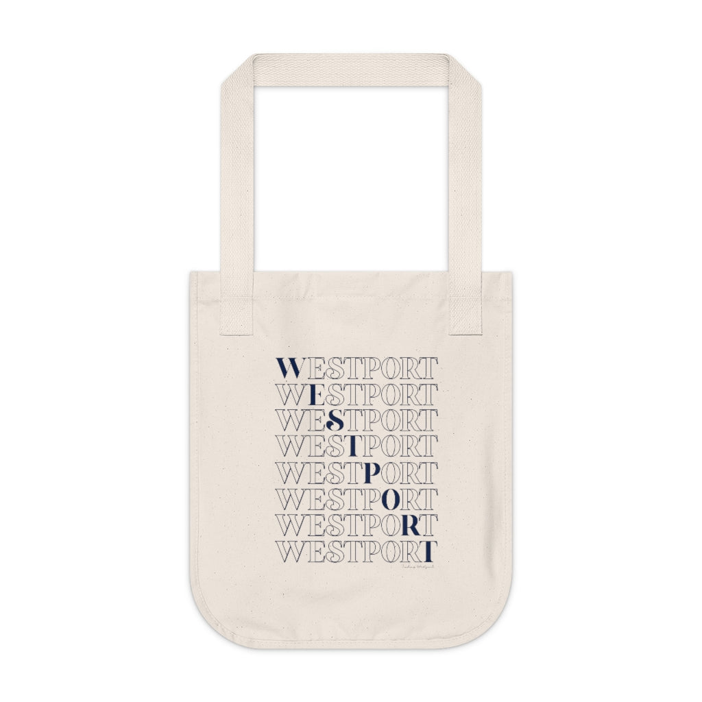 Westport on repeat tote bag