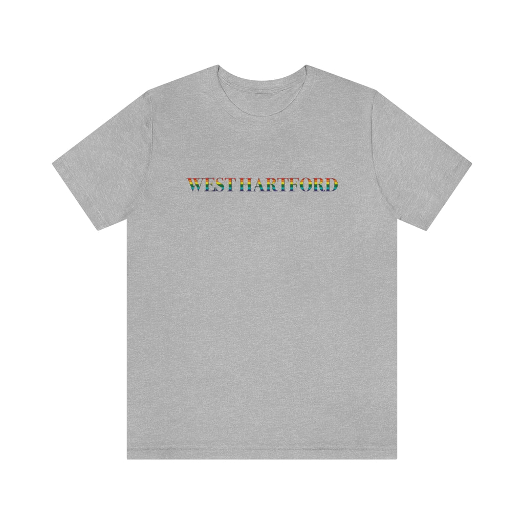 West Hartford Rainbow tee shirt.  West Hartford Connecticut tee shirts, hoodies sweatshirts, mugs, other apparel, home gifts, and souvenirs.  10% of the Proceeds of this collection will be donated to a Connecticut LGBTQ organization. Free USA shipping. 