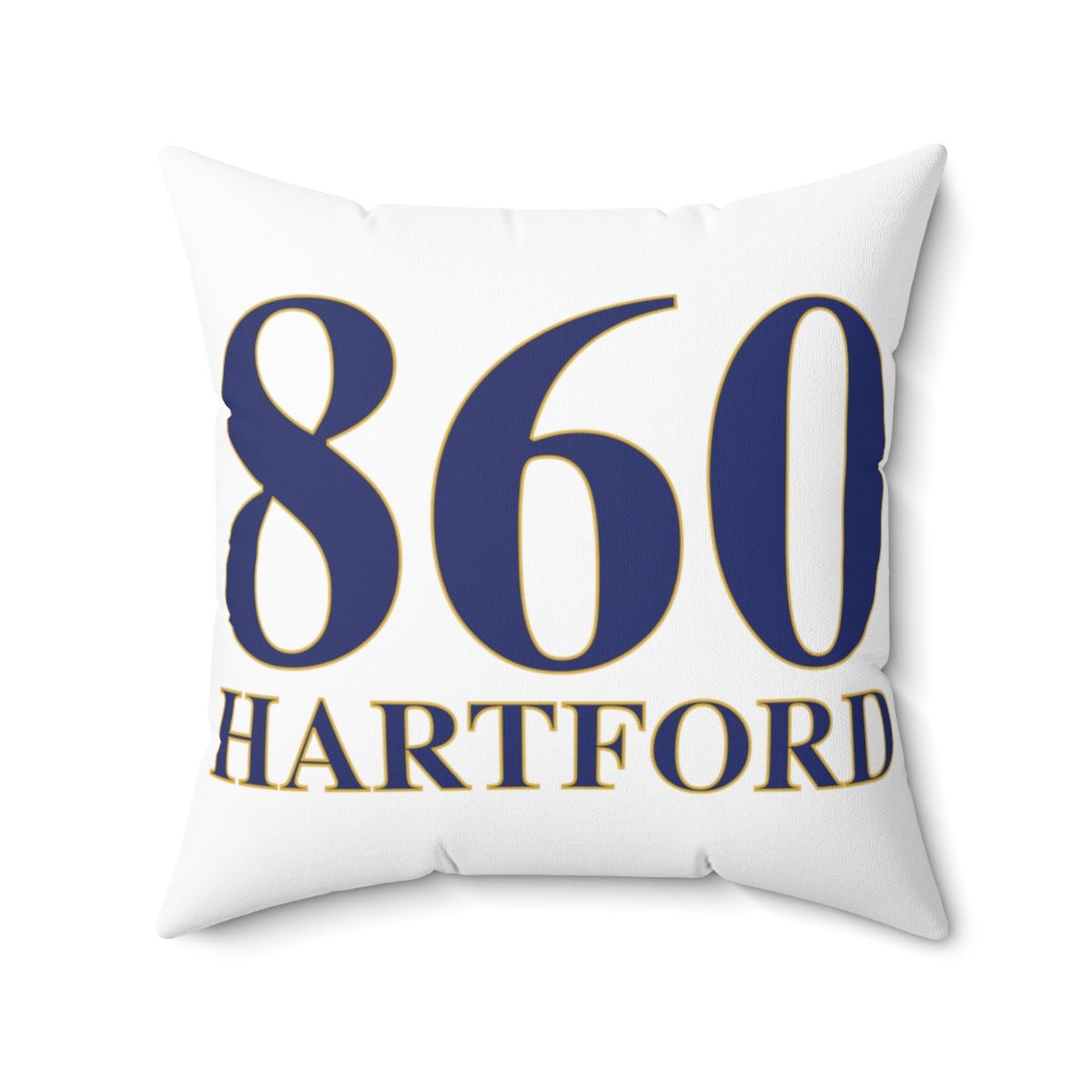 860 Hartford Spun Polyester Square Pillow 860 Hartford Collection. Inspired by the Connecticut flag and the 860! Show off for your pride for Connecticut and Hartford!   Proceeds of this collection go to help build Finding Connecticut’s website and brand. • Free USA shipping   Click here to go to our home page