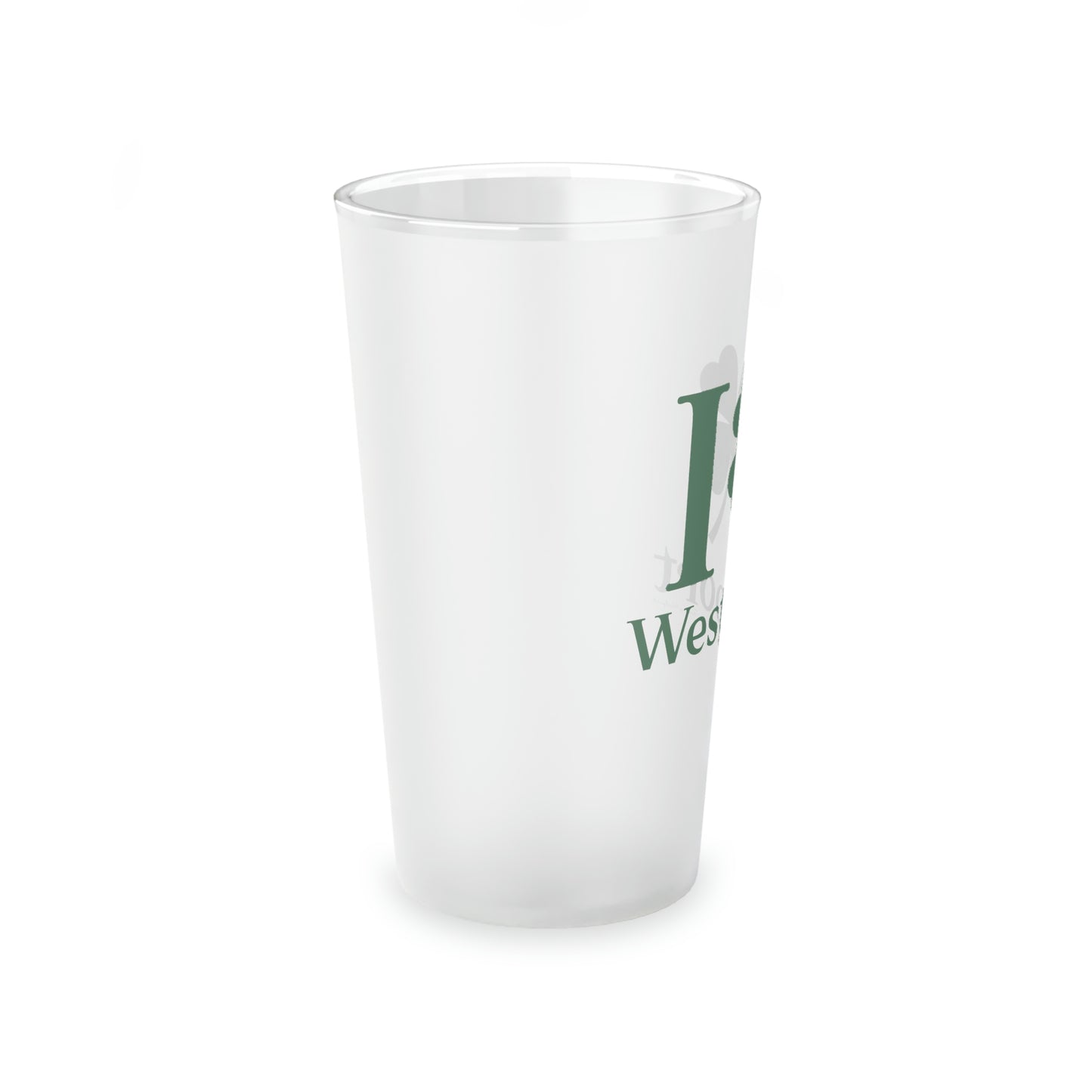 I Clover Westport (Green) Frosted Pint Glass, 16oz