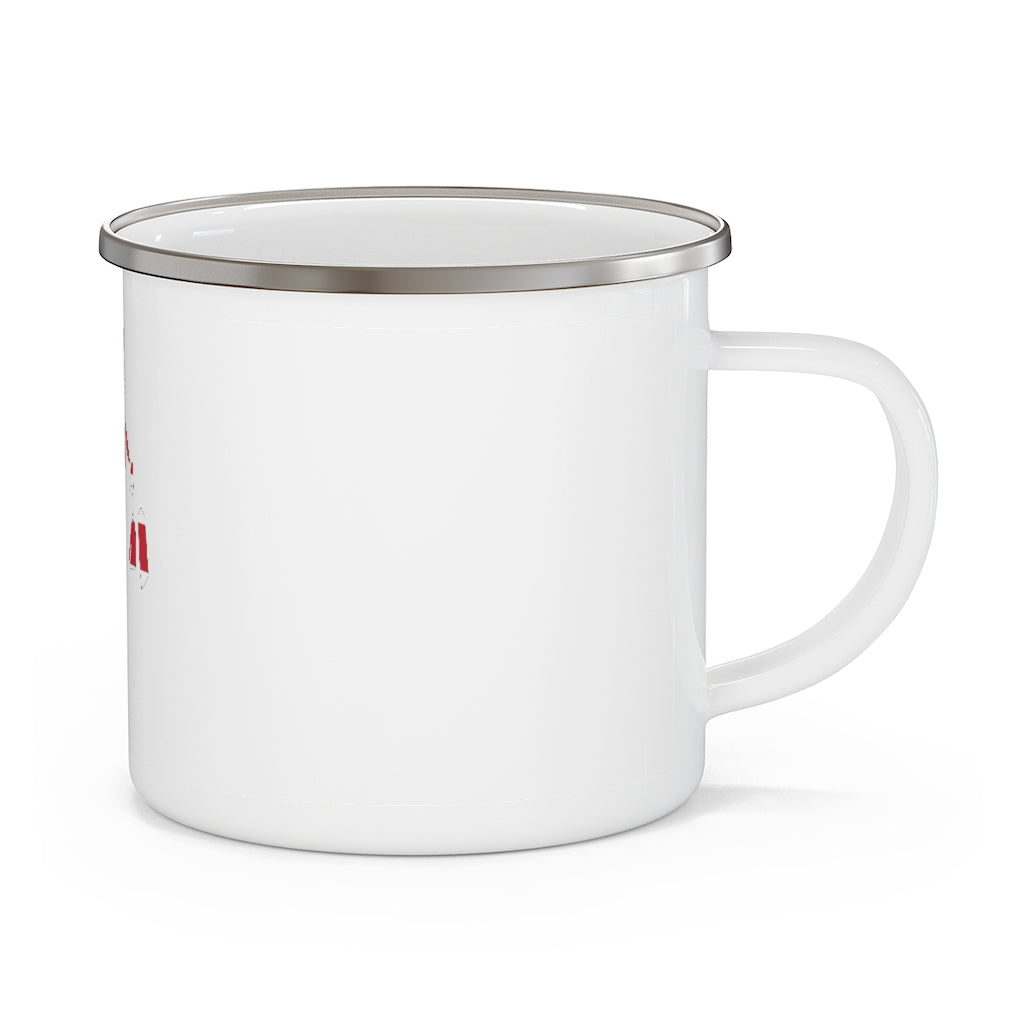 Rhode Island American Flag Enamel Camping Mug