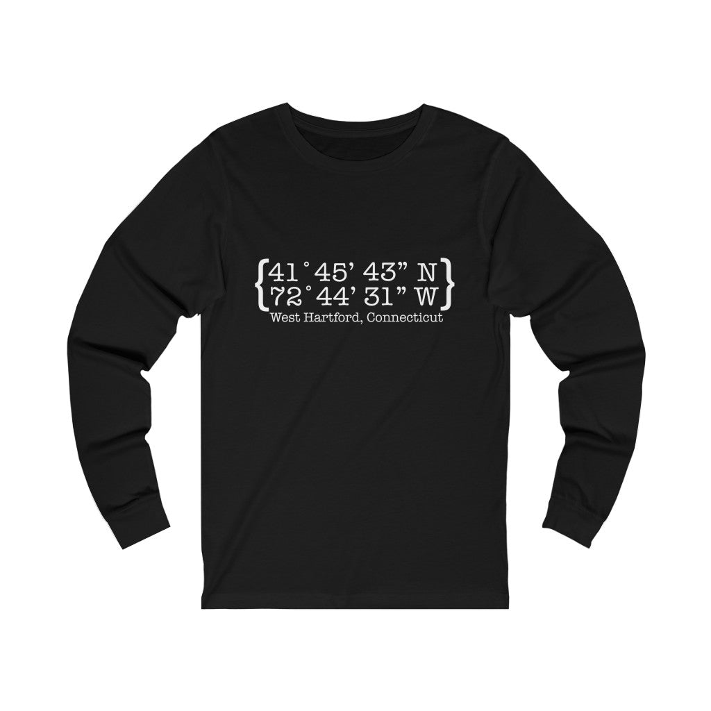 West Hartford Coordinates long sleeve tee shirts.  West Hartford Connecticut tee shirts, hoodies sweatshirts, mugs, other apparel, home gifts, and souvenirs. Proceeds of this collection go to help Finding Connecticut’s brand. Free USA shipping. 