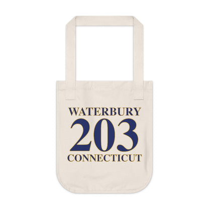 Waterbury 203 Connecticut Organic Canvas Tote Bag