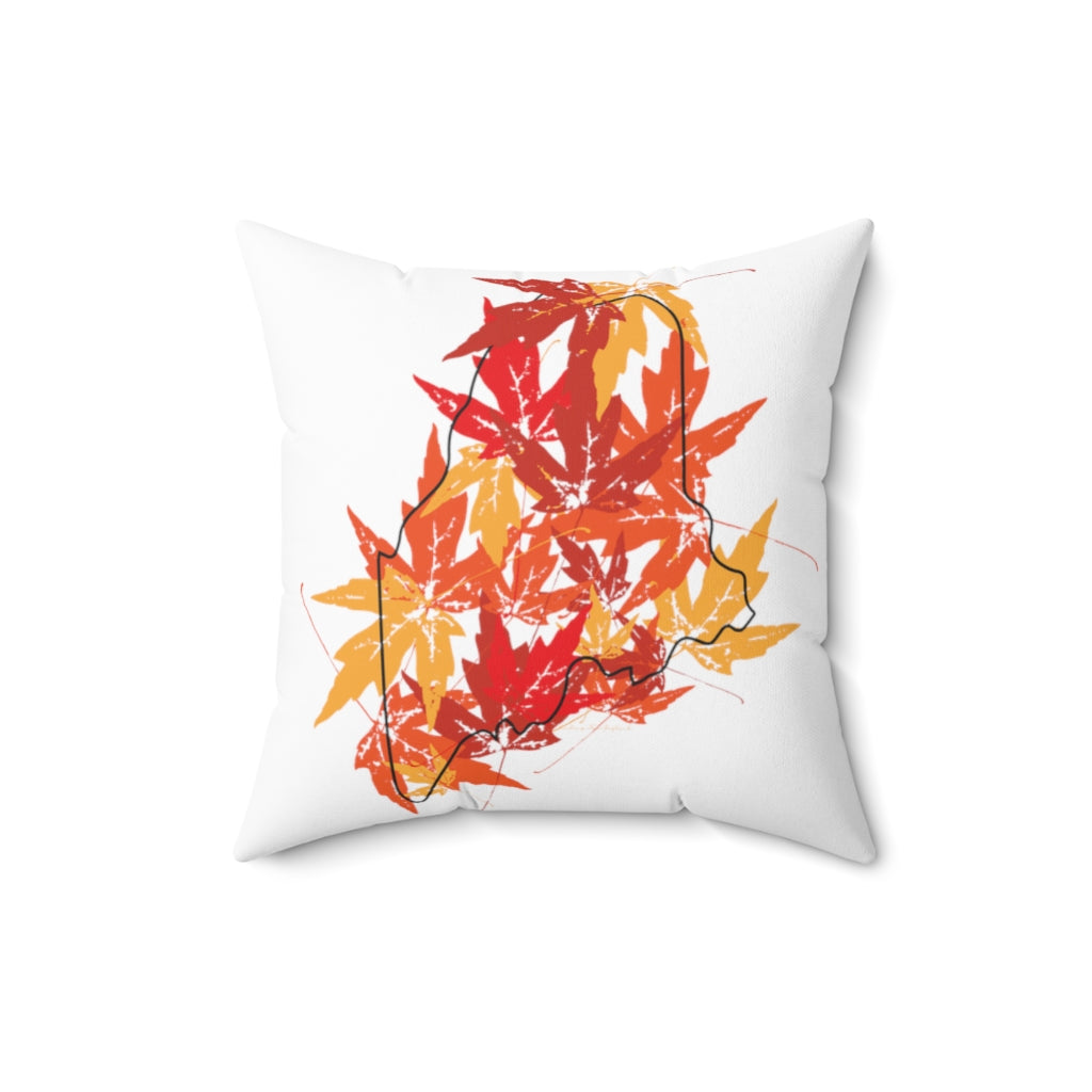 Maine Leaves Spun Polyester Square Pillow