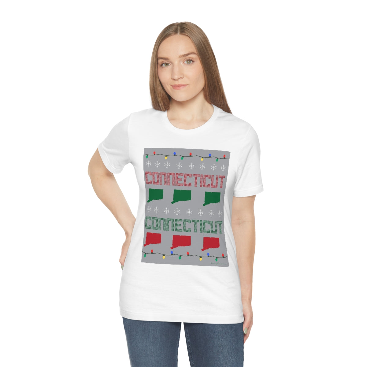 Connecticut Ugly Holiday Unisex Jersey Short Sleeve Tee