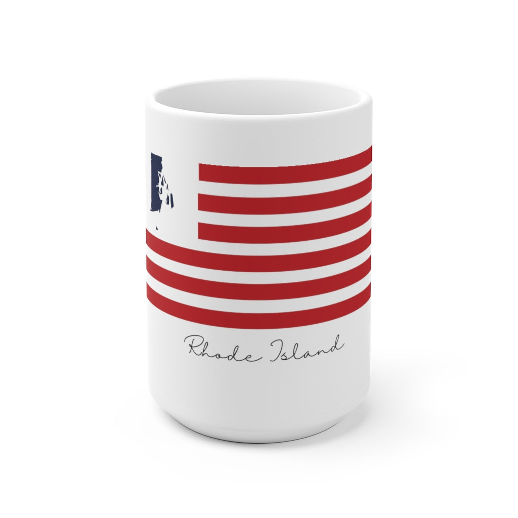 Rhode Island American Flag collection has tee shirts, mugs, reusable bags, and other apparel and gifts. All proceeds goes to help build the Finding New England brand and get our website up and going. Free shipping on all products. 