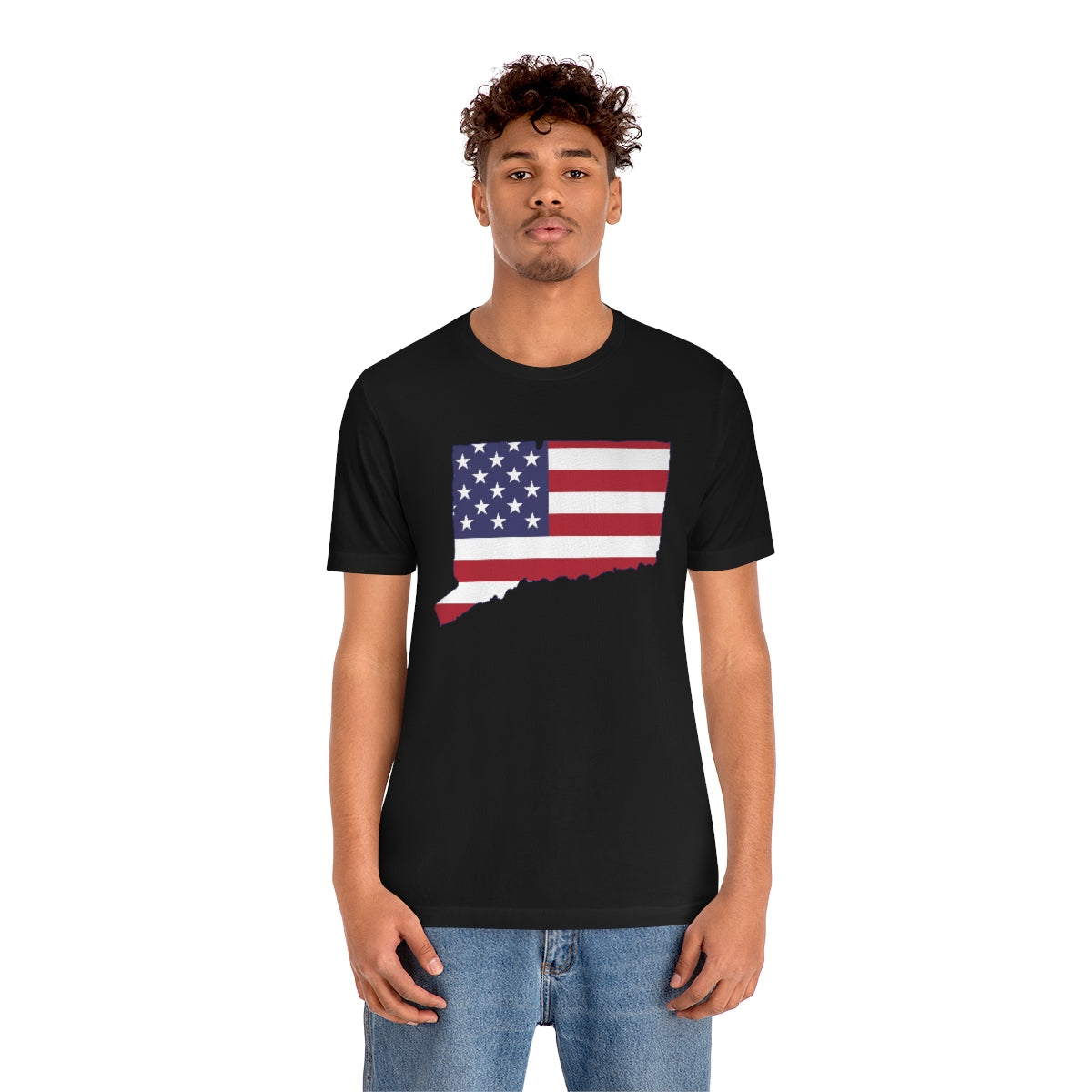 Connecticut American Flag Unisex Jersey Short Sleeve Tee