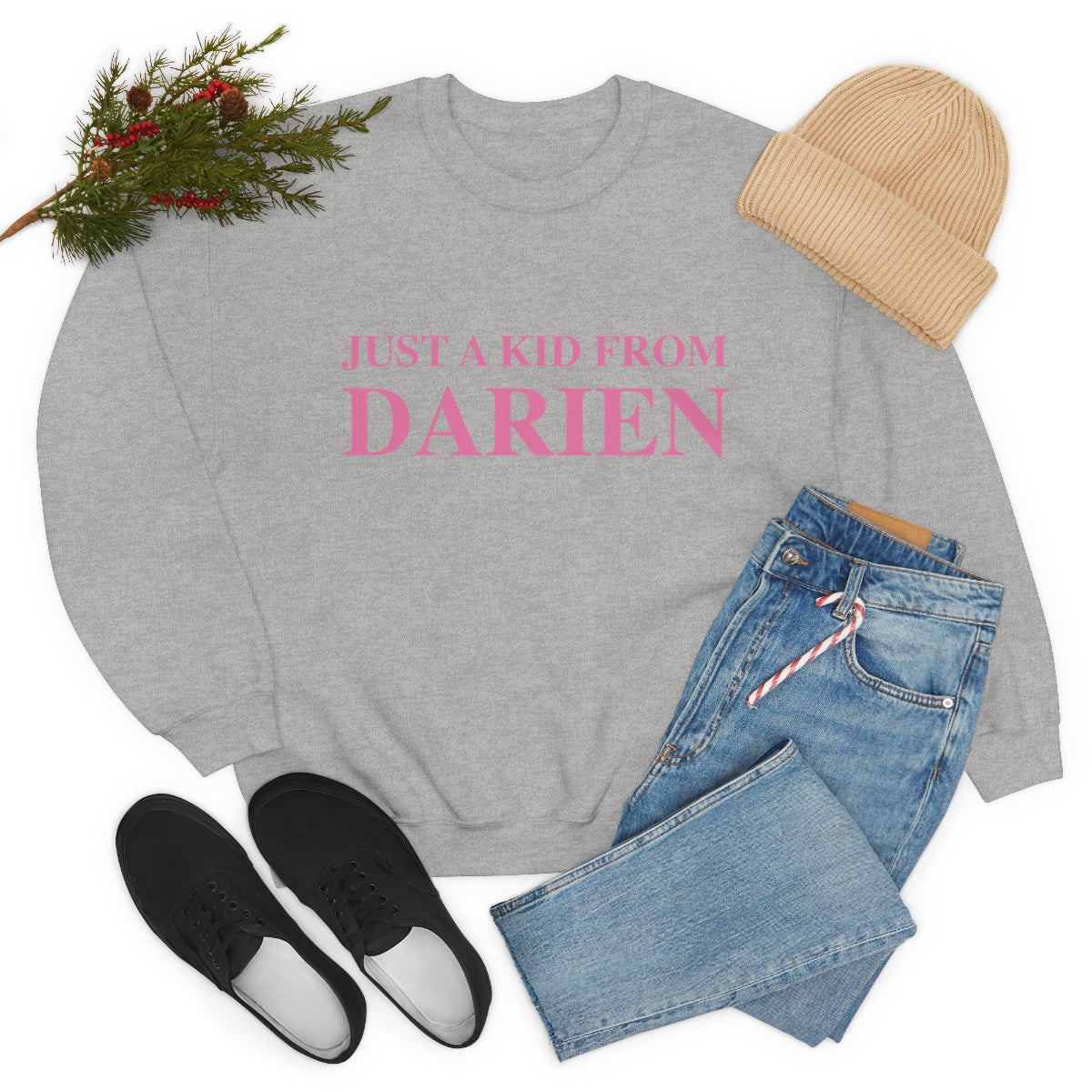 Just a kid from Darien Unisex Heavy Blend™ Crewneck Sweatshirt