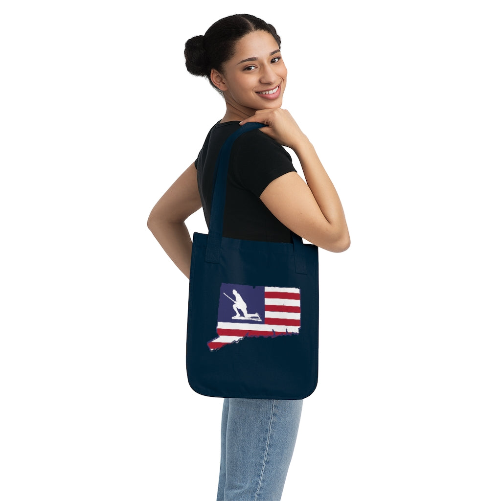 Minuteman Connecticut Flag Organic Canvas Tote Bag