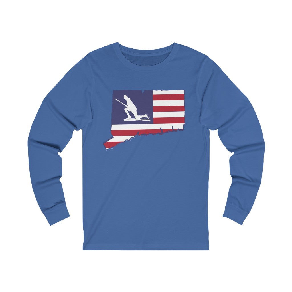 Minuteman Connecticut Flag Unisex Jersey Long Sleeve Tee