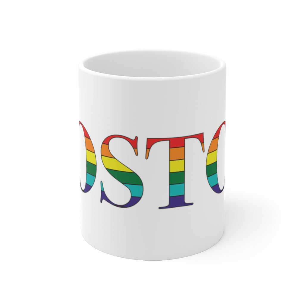 Boston Rainbow White Ceramic Mug