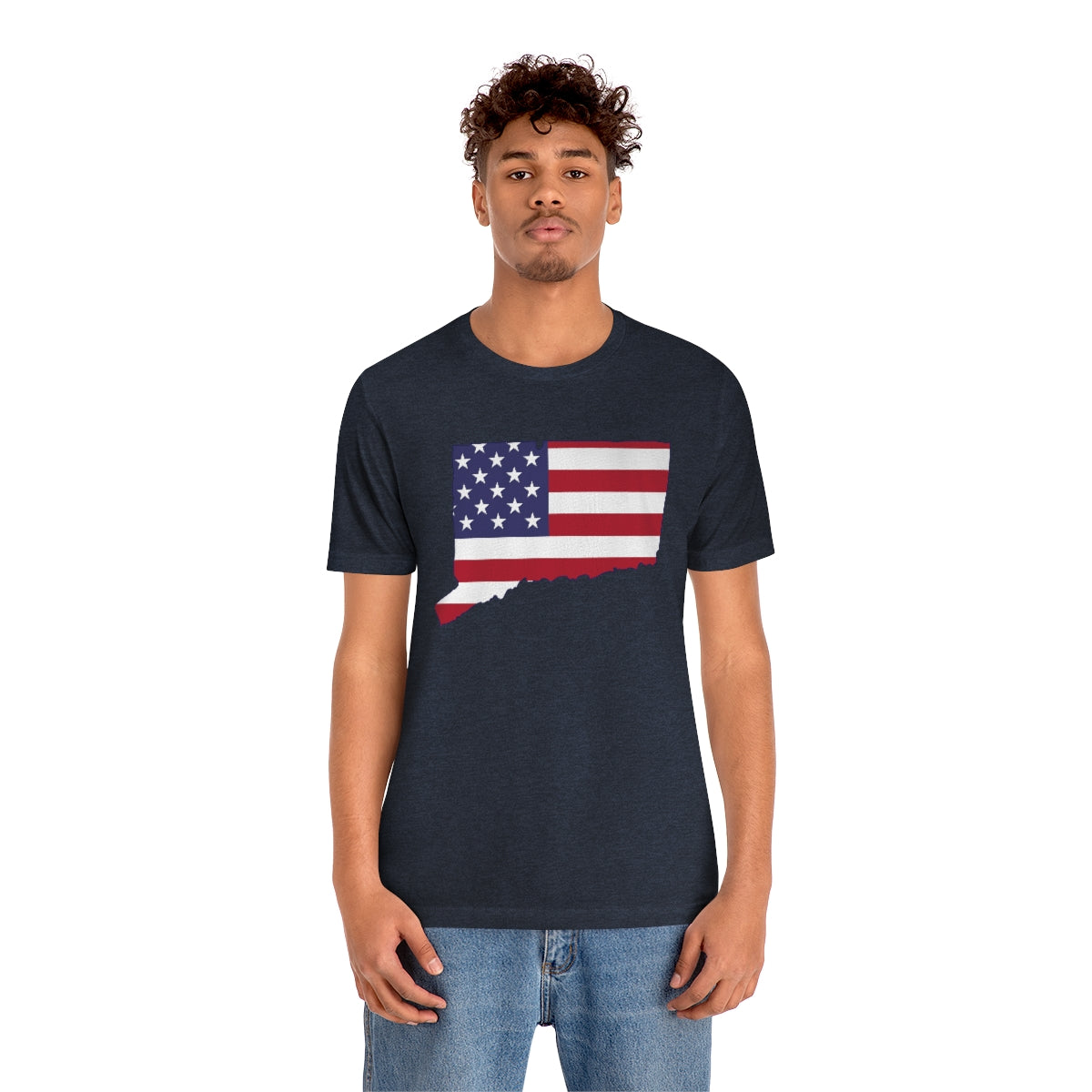 Connecticut American Flag Unisex Jersey Short Sleeve Tee