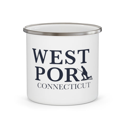  Westport Connecticut  Enamel Camping Mug