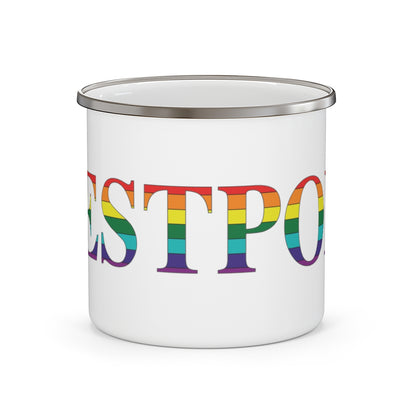 westport ct rainbow camping mug