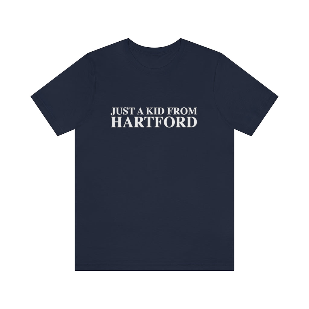 Just a kid from Hartford Unisex Jersey Short Sleeve Tee  Did you grow up in Hartford, Connecticut? Or know of someone who did? This collection is for someone who has those special Hartford memories.  Proceeds help grow Finding Connecticut's website and brand.   Click here to go back to our home page. 