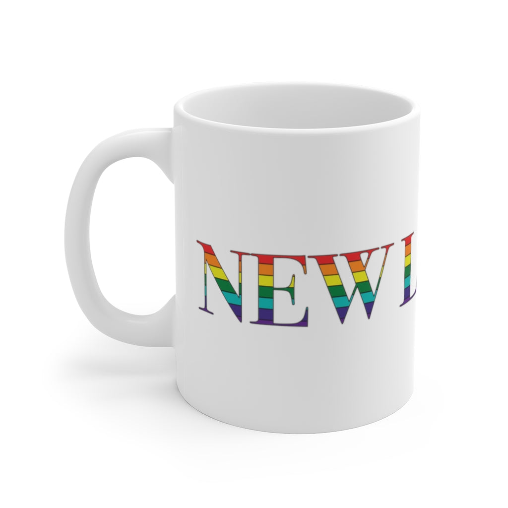 New London Rainbow White Ceramic Mug