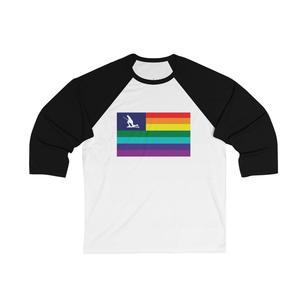 Minuteman Pride Flag Unisex 3\4 Sleeve Baseball Tee