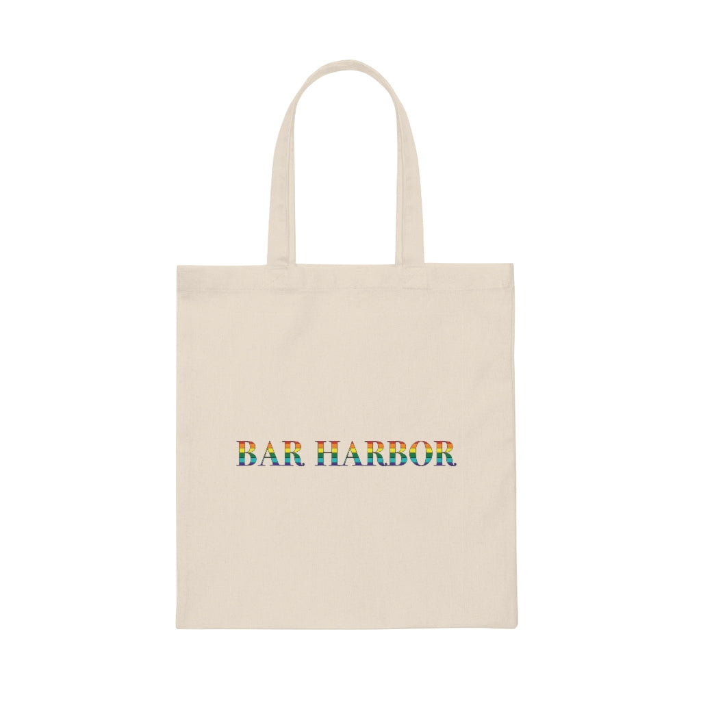 Bar Harbor Rainbow Canvas Tote Bag