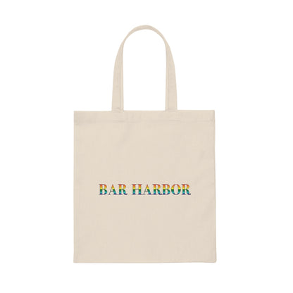 Bar Harbor Rainbow Canvas Tote Bag