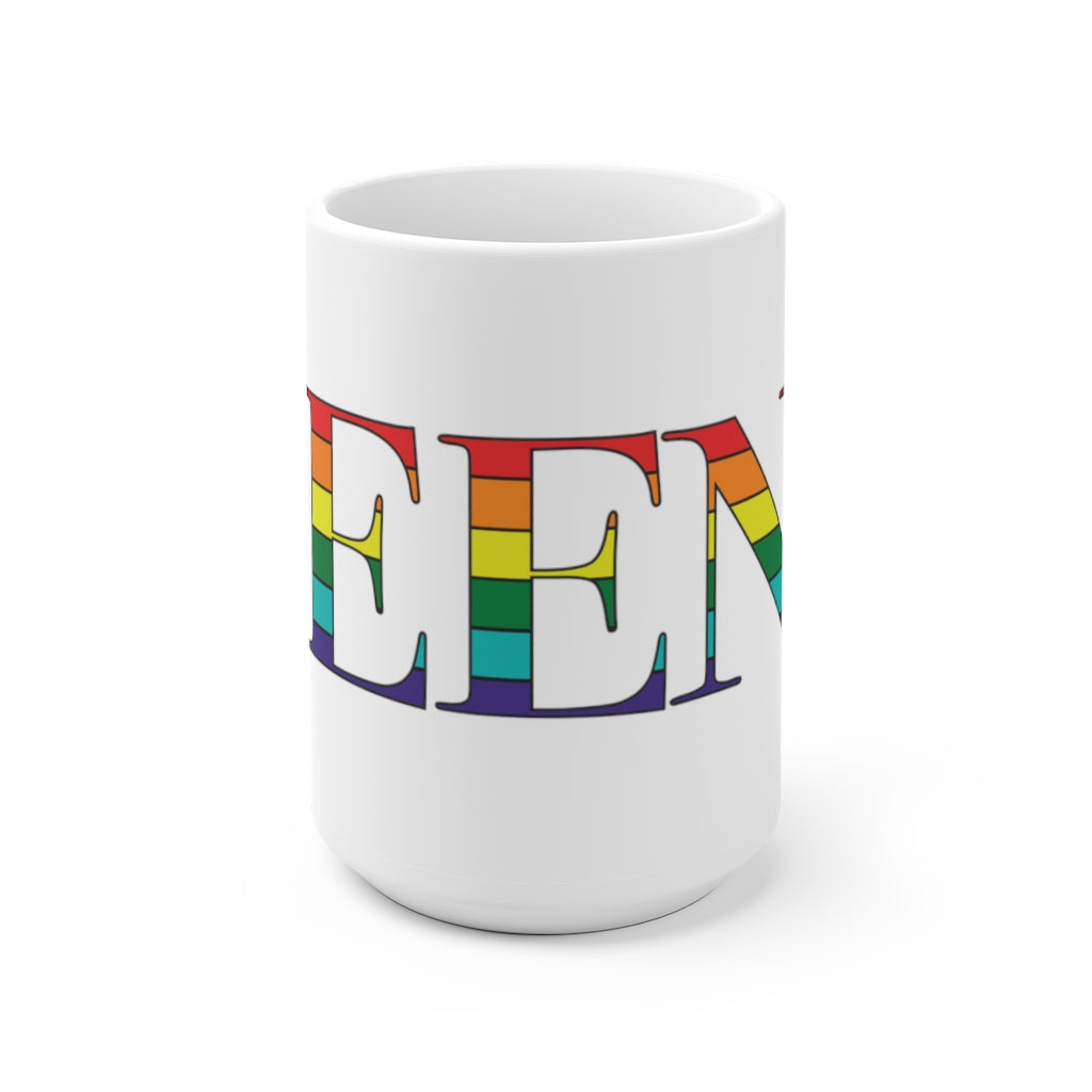 Keene Rainbow White Ceramic Mug