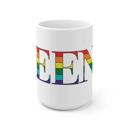 Keene Rainbow White Ceramic Mug