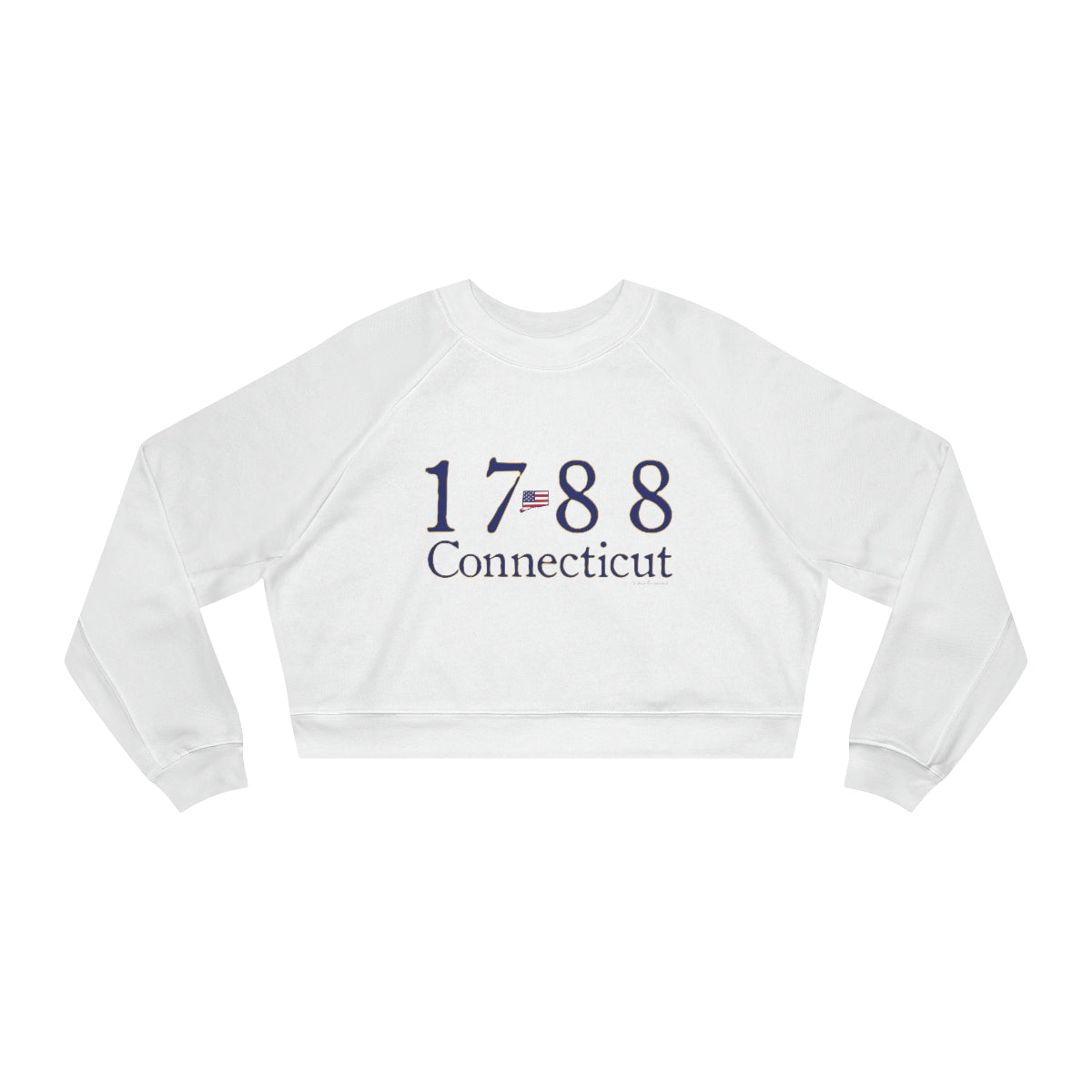 1788 Connecticut American Flag Women's Cropped Fleece Pullover