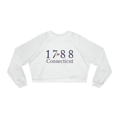 1788 Connecticut American Flag Women's Cropped Fleece Pullover