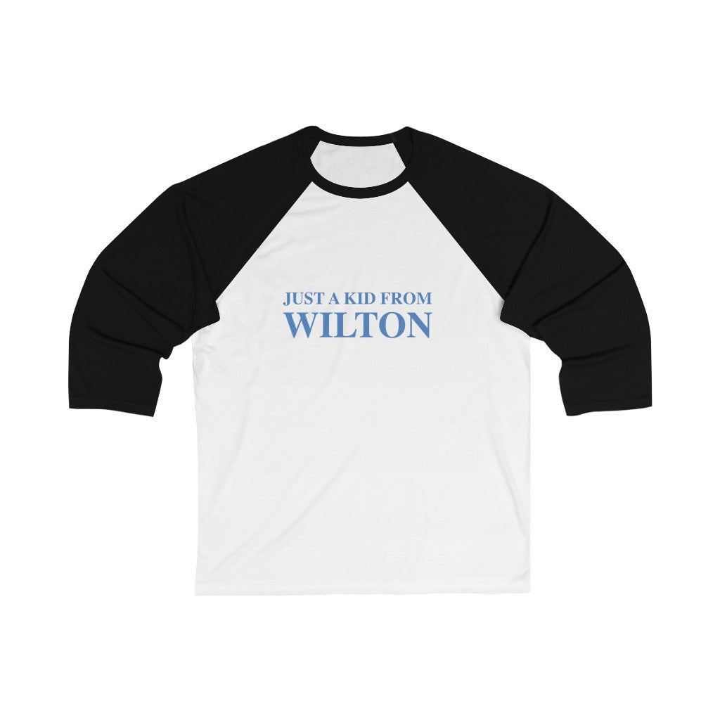 just a kid from wilton ct baseball tee shirt