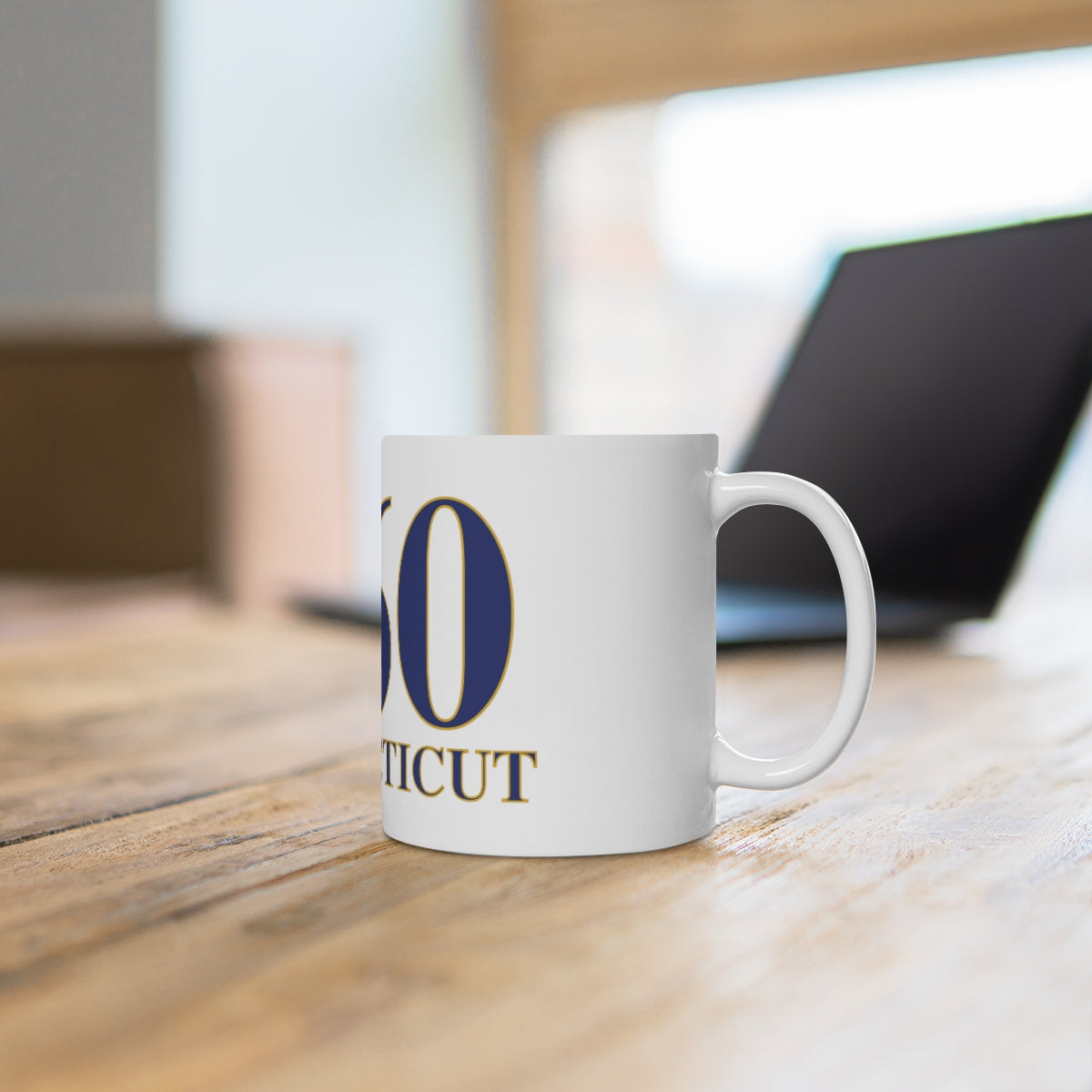 860 Connecticut White Ceramic Mug