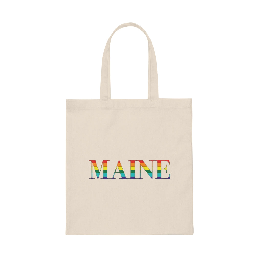 Maine Rainbow Canvas Tote Bag