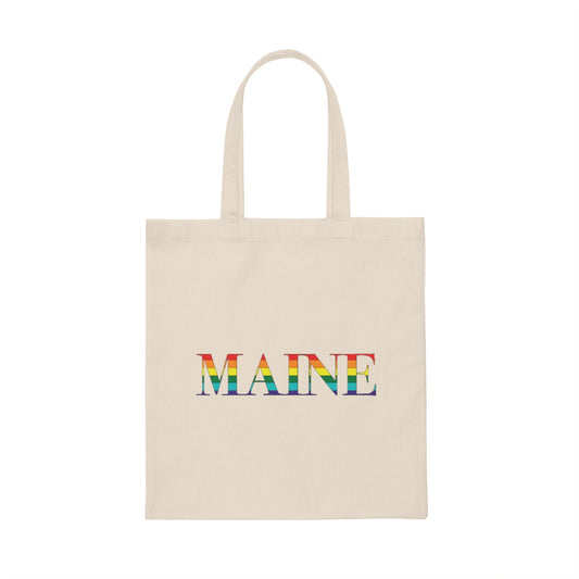 Maine Rainbow Canvas Tote Bag