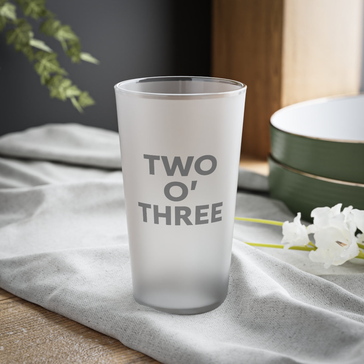 Two O' Three Frosted Pint Glass, 16oz