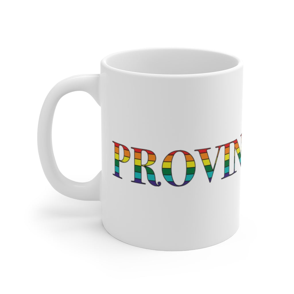 Provincetown Rainbow White Ceramic Mug