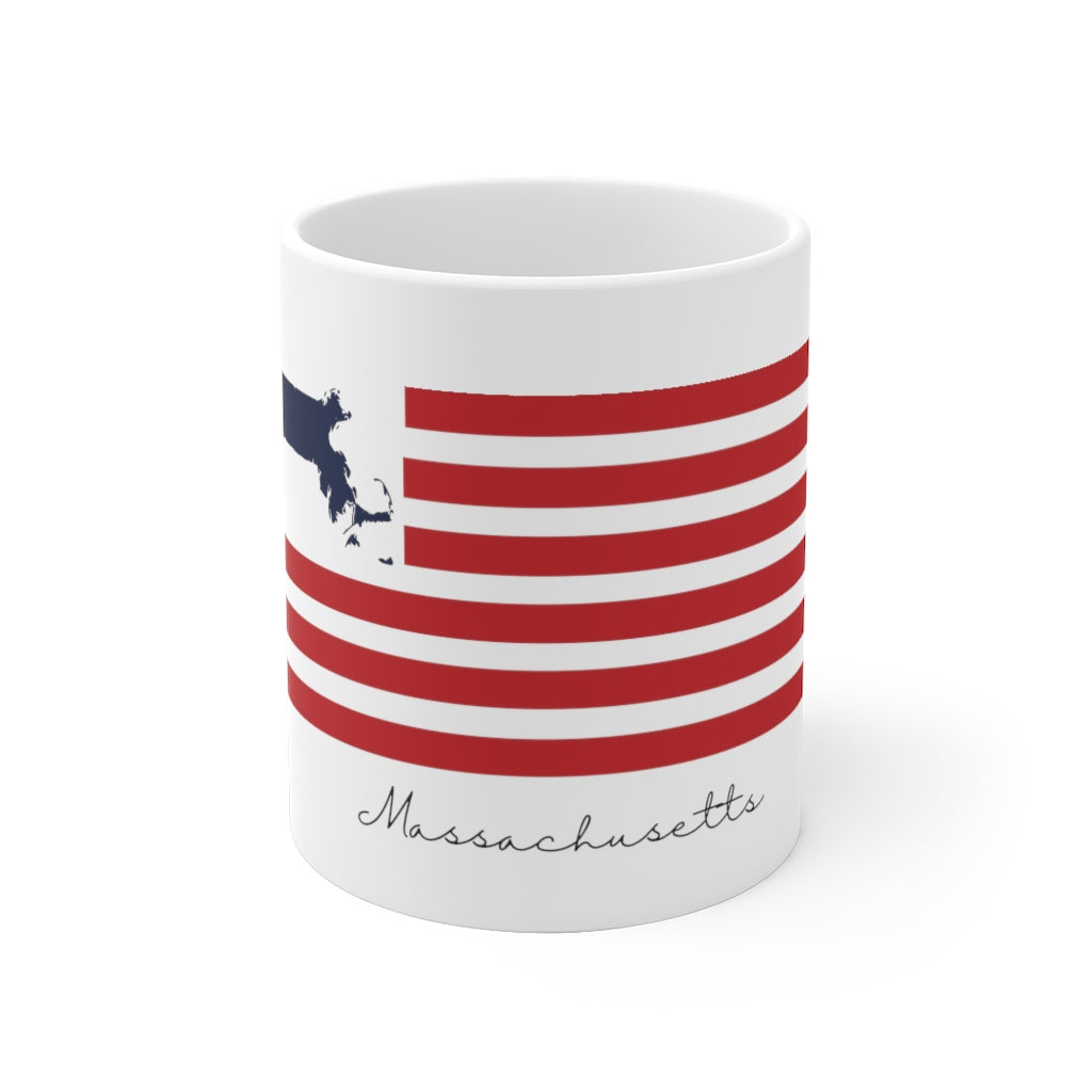 Massachusetts  American Flag collection has tee shirts, mugs, reusable bags, and other apparel and gifts. All proceeds goes to help build the Finding New England brand and get our website up and going. Free shipping on all products. 