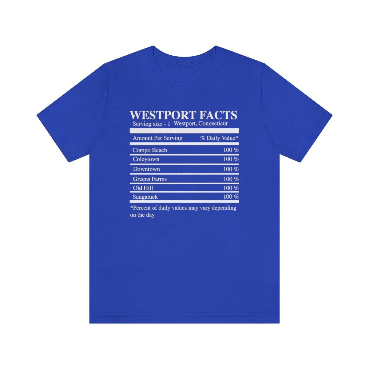 Westport Facts Unisex Jersey Short Sleeve Tee