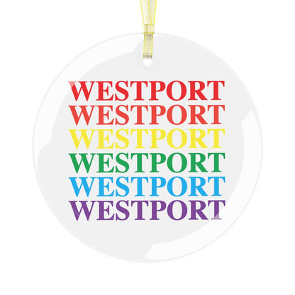 Westport Pride Glass Ornament