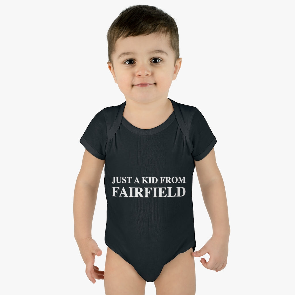 Just a kid from Fairfield Infant Baby Rib Bodysuit