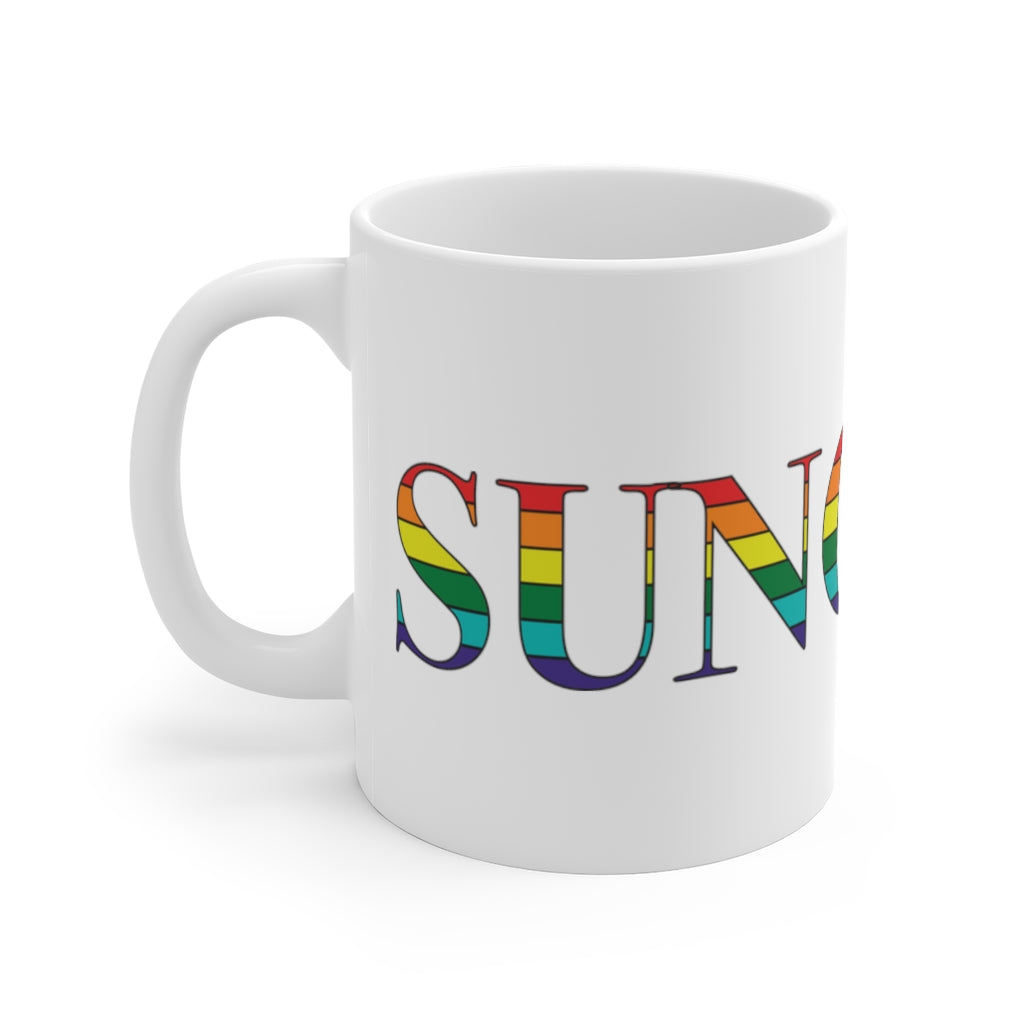 Suncook Rainbow White Ceramic Mug