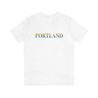 Portland Maine Rainbow Unisex Jersey Short Sleeve Tee