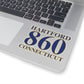 Hartford 860 Connecticut Kiss-Cut Stickers 860 Hartford Collection. Inspired by the Connecticut flag and the 860! Show off for your pride for Connecticut and Hartford!   Proceeds of this collection go to help build Finding Connecticut’s website and brand. • Free USA shipping   Click here to go to our home page 