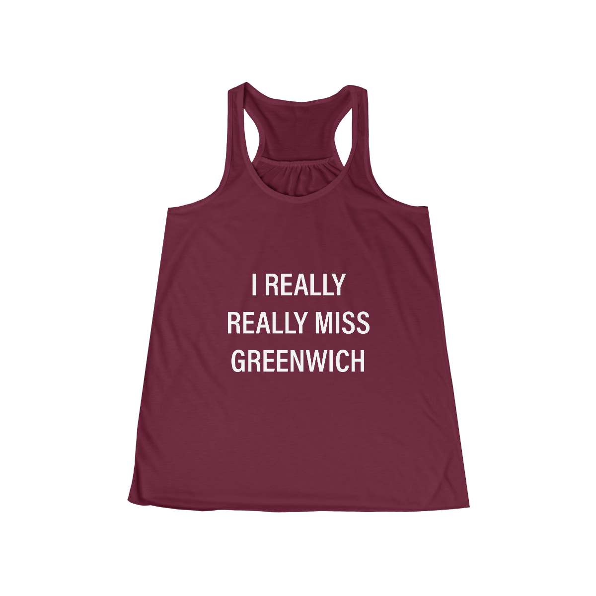 I Really Really Miss Greenwich Women's Flowy Racerback Tank