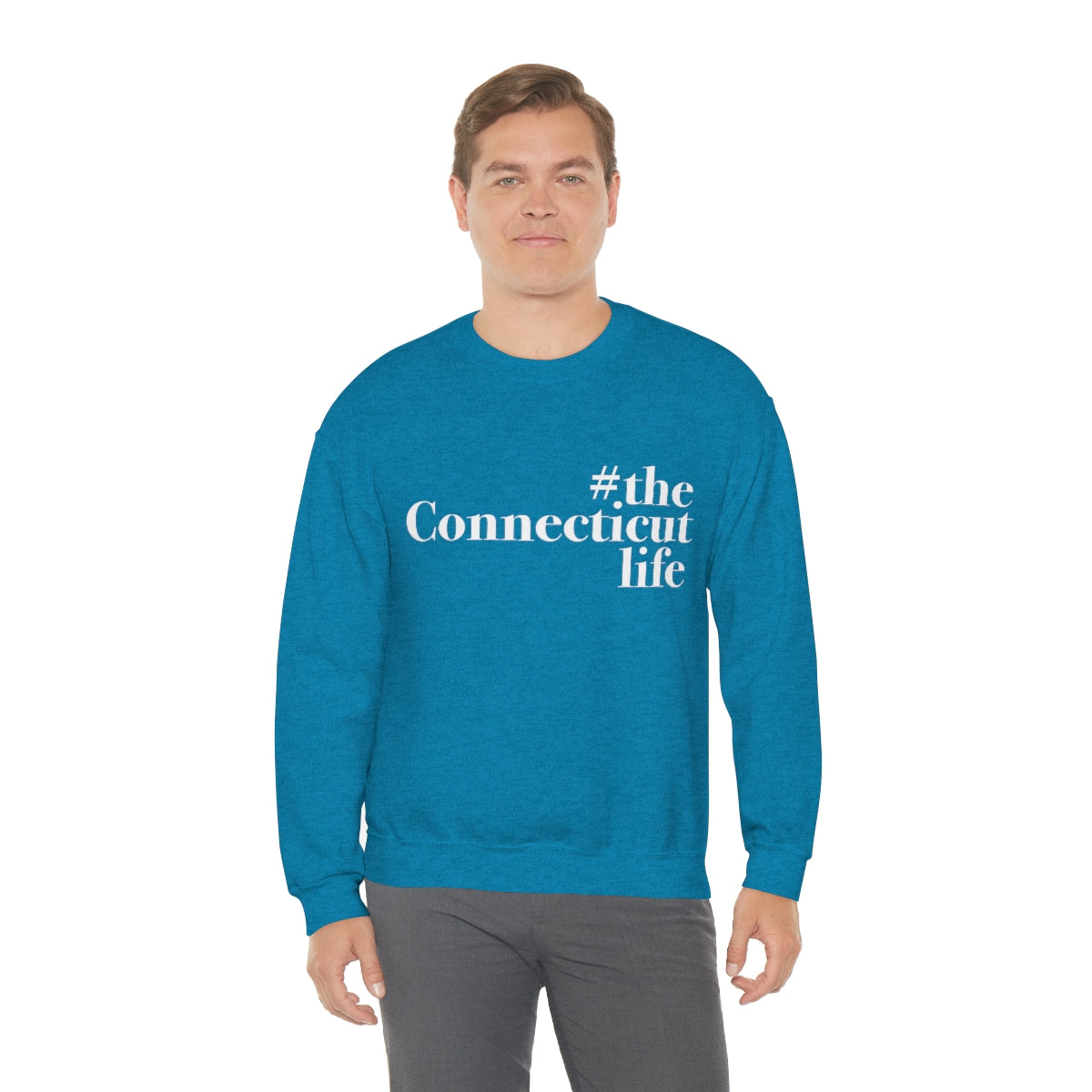 #theconnecticutlife Unisex Heavy Blend™ Crewneck Sweatshirt - White Font