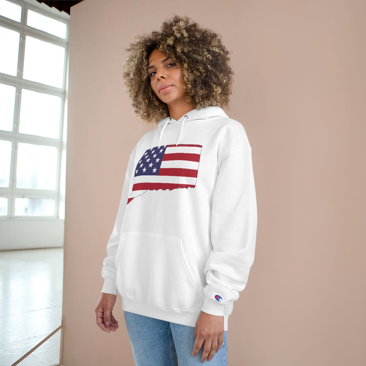 Connecticut American Flag Champion Hoodie